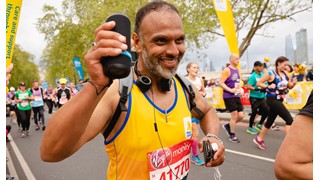 Runner in a yellow vest